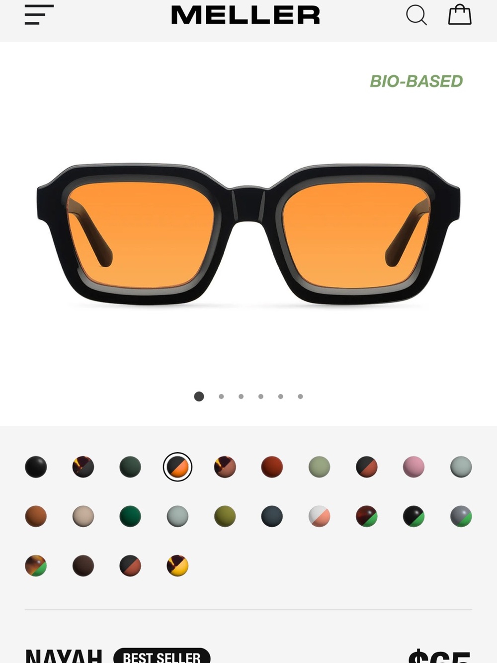 Meller NAYAH Black Sunglasses with Orange Lenses